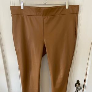 LOFT faux leather leggings XL in tan